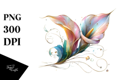 Glossy Calla Lily, Abstract PNG Product Image 1