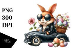 Goofy Bunny on Car PNG Product Image 1