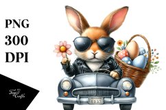 Goofy Bunny on Car PNG Product Image 1