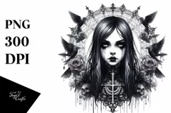 High Detail Gothic Girl PNG Product Image 1