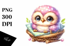 Colorful Baby Owl Resting | Clipart Product Image 3