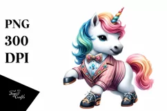 Baby Unicorn with Quickstep Dancer Outfit, PNG Product Image 1