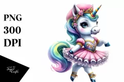 Baby Unicorn with Quickstep Dancer Outfit, PNG Product Image 3