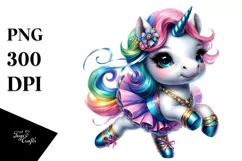 Baby Unicorn with Quickstep Dancer Outfit, PNG Product Image 1