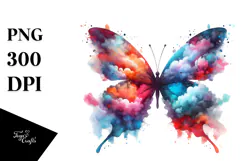 Colorful Butterfly Silhouettes PNG Product Image 1