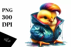 Cute Baby Chicken with Raincoat PNG Product Image 3