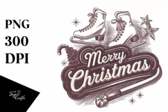 Merry Christmas Ice Skates Png Product Image 5