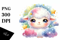 Colorful Dall Sheep with Stars | Clipart Product Image 1