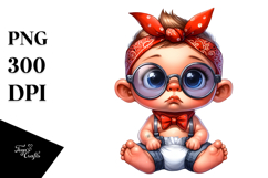 Funny Baby Sitting Bandana Fancy es Clipart Product Image 1