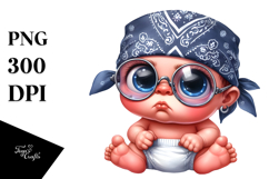 Funny Baby Sitting Bandana Fancy es Clipart Product Image 1