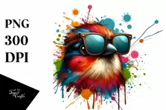 Colorful Quirky Bird Sunglasses Clipart Product Image 1