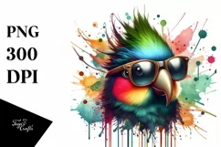 Colorful Quirky Bird Sunglasses Clipart Product Image 1