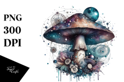 Magical Celestial Mushroom Watercolor PNG Product Image 1