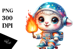 Smiling Baby Lamb on Skateboard PNG Product Image 1