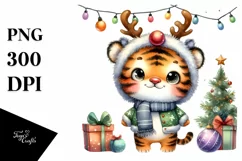 Expressive Baby Tiger Watercolor PNG Product Image 3
