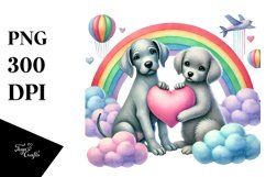 Cute Rainbow between Clouds PNG Product Image 1
