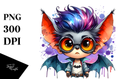 Crazy Bat Boy with Cool Hair PNG Product Image 1