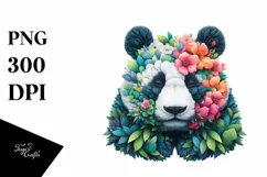 Abstract Vibrant Watercolor Panda PNG Product Image 3