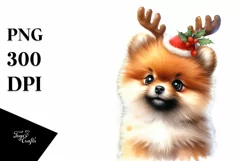 Expressive Baby Pomeranian Watercolor PNG Product Image 1