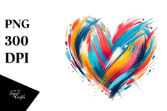 Simple Paintbrush Style Heart PNG Product Image 1