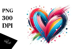 Simple Paintbrush Style Heart PNG Product Image 1