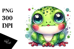Cute Energetic Baby Frog PNG Product Image 1