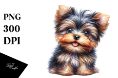 Happy Yorkshire Terrier Baby PNG Product Image 1