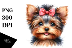 Happy Yorkshire Terrier Baby PNG Product Image 1