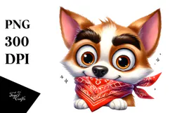 Playful Dog with Bandana, Digital Art Product Image 1