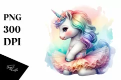 Baby Unicorn with Tutu, PNG Product Image 1