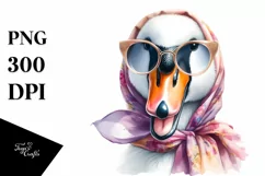 Funny Cute Swan Portrait Silk Scarf | Clipart Product Image 3