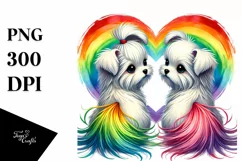 Cute Maltese with Heart PNG Product Image 1
