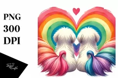 Cute Maltese with Heart PNG Product Image 1