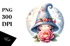 Cute Gnome with Camellia PNG Product Image 1