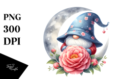 Cute Gnome with Camellia PNG Product Image 1