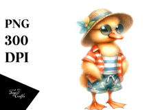 Cute Baby Duck in Beachwear, High-Quality PNG Product Image 1