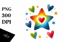 Simple Digital Half Moon with Blood and Hearts PNG Product Image 1