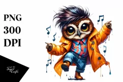 Cute Baby Owl Dancing PNG Product Image 1