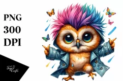 Cute Baby Owl Dancing PNG Product Image 1
