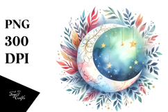 Vibrant Moon with Foliage PNG Product Image 1