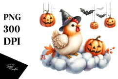 Chicken with Party Hat, Halloween PNG Product Image 1