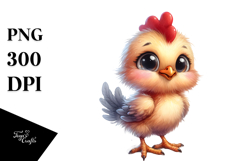 Baby Rooster Standing Proud | Watercolor Clipart Product Image 1