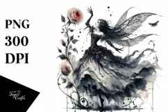 Washed Watercolor Gothic Fairy PNG Product Image 3