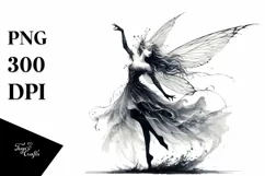 Washed Watercolor Gothic Fairy PNG Product Image 3