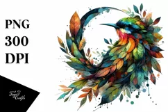 Abstract Vibrant Watercolor Bird PNG Product Image 3