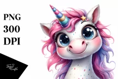Funny Unicorn Portrait, High-Res PNG Product Image 1