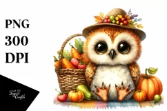 Quirky Colorful Owl Autumn Clipart Product Image 1