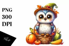 Quirky Colorful Owl Autumn Clipart Product Image 1