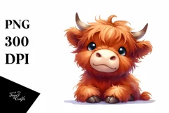 Expressive Highland Cow with Goofy Smile PNG Product Image 1