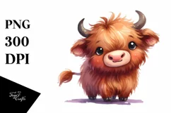 Expressive Highland Cow with Goofy Smile PNG Product Image 1